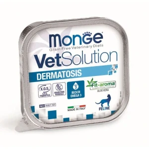 MONGE VetSolution Cat Dermatosis 100g paštéta pre mačky na podporu funkcie pokožky pri dermatóze