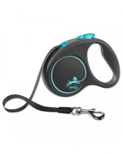 Vodítko Flexi Black Design páska M 5 m modrej (do 25 kg)