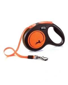 Vodítko Flexi New Neon páska M 5 m oranžové (do 25 kg)