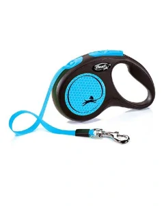 Vodítko Flexi New Neon páska S 5 m modrej (do 15 kg)