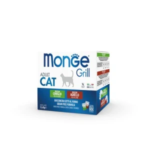 MONGE Grill Adult Cat 12x85g kapsičky pre dospelé mačky králik/jahňa