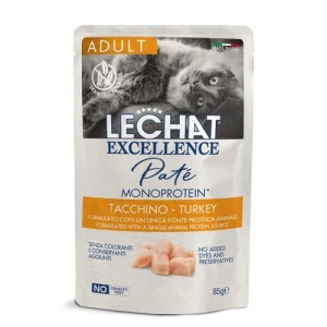 MONGE LECHAT EXCELLENCE Pate Adult Monoprotein Turkey 85g kapsička pre dospelé mačky s morčacím mäsom