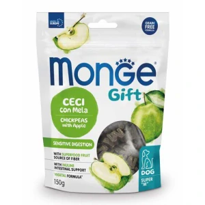 MONGE GIFT Super M Sensitive digestion 150g pochúťky pre dospelé psy, s cícerom a jablkom, na podporu trávenia