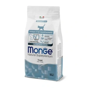 MONGE Natural Superpremium Kitten 400g monoproteínové krmivo so pstruhom pre mačiatka