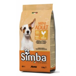 MONGE SIMBA MINI Dog Chicken 1,5kg kompletné suché krmivo pre dospelých psov malých plemien s kuracím mäsom