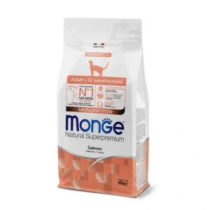 MONGE Natural Superpremium Adult 400g monoproteínové krmivo s lososom pre dospelé mačky