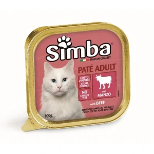 MONGE SIMBA Cat Paté Beef 100g paštéta pre dospelé mačky s hovädzím mäsom