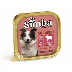 MONGE SIMBA Dog Paté Beef and peas 150g paštéta pre dospelých psov s hovädzím mäsom a hráškom