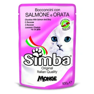 MONGE SIMBA Cat salmon and dory 100g kapsička pre dospelé mačky s lososom a pražmou