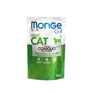 MONGE Grill Adult Cat 85g kapsička s králikom pre dospelé mačky