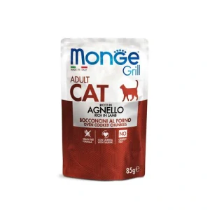 MONGE Grill Adult Cat 85g kapsička s jahňacinou pre dospelé mačky
