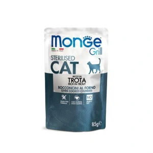 MONGE Grill Sterilised Cat 85g kapsička so pstruhom pre sterilizované mačky