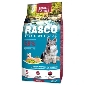 Krmivo Rasco Premium Senior Large kura s ryžou 15kg