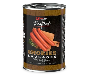 Alpha Spirit Dog Realfood Sausages - Párky v chutnej omáčke 400g