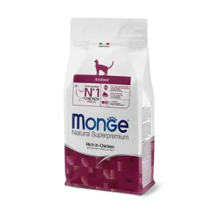 MONGE Natural Superpremium Indoor 1,5kg suché krmivo s kuracím pre dospelé mačky