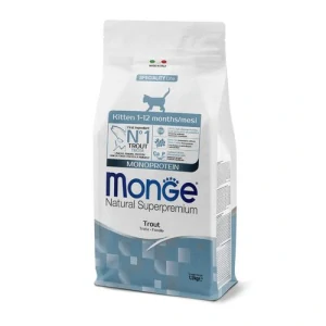 MONGE Natural Superpremium Kitten 1,5kg monoproteínové krmivo so pstruhom pre mačiatka