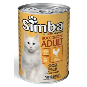 MONGE SIMBA Cat Chunks with chicken 415g konzerva pre dospelé mačky s kuracím mäsom