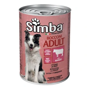 MONGE SIMBA Dog Chunks with beef 1230g konzerva pre dospelých psov s hovädzím mäsom