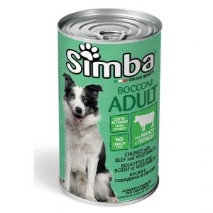 MONGE SIMBA Dog Chunks with beef and vegetables 1230g konzerva pre dospelých psov s hovädzím mäsom a zeleninou
