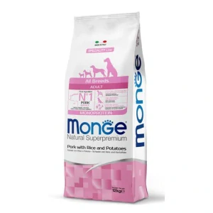 MONGE Natural Superpremium All Breeds Adult 12kg monoproteínové krmivo bravčové/ryža/zemiaky pre dospelé psy všetkých plemien