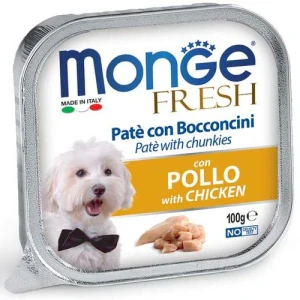 MONGE Fresh Adult 100g kuracie kúsky v paštéte pre dospelé psy