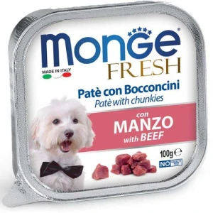MONGE Fresh Adult 100g hovädzie kúsky v paštéte pre dospelé psy