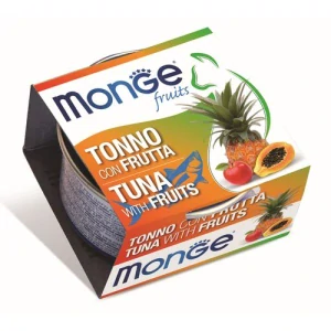 MONGE Fruits Adult Tuna/Fruits 80g tuniakové kúsky s ovocím pre dospelé mačky