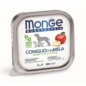 MONGE Monoprotein Fruits Adult Rabbit 150g paštéta 100% králik s jablkom pre dospelých psov