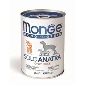 MONGE Monoprotein Adult Duck 400g paštéta čisto kačacie pre dospelé psy