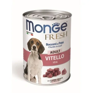 MONGE Fresh Adult 400g teľacie kúsky v paštéte pre dospelých psov