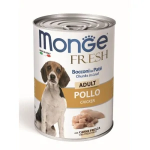 MONGE Fresh Adult 400g kuracie kúsky v paštéte pre dospelých psov