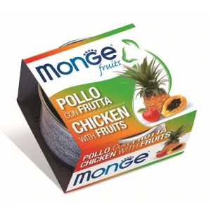 MONGE Fruits Adult Chicken/Fruits 80g kuracie kúsky s ovocím pre dospelé mačky