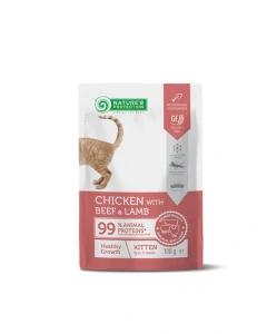 Natures P KAPSIČKY cat kitten chicken & beef & lamb 22 x 100 g