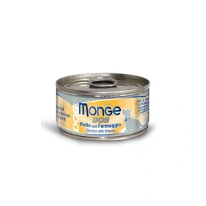 MONGE DOG NATURAL Chicken with cheese 95g konzerva pre dospelých psov s kuracím mäsom a syrom