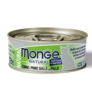 MONGE NATURAL 80g konzerva pre dospelé mačky tuniak s kuracím mäsom