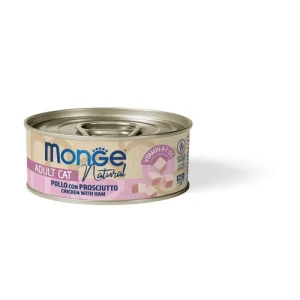 MONGE NATURAL Chicken with ham 80g konzerva pre dospelé mačky s kuracím mäsom a šunkou