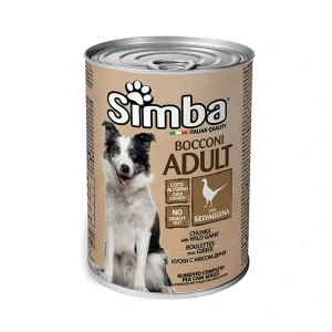 MONGE SIMBA Dog Chunks wild game 415g konzerva pre dospelých psov s divinou