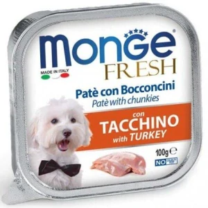 MONGE Fresh Adult Turkey 100g kúsky s morkou v paštéte