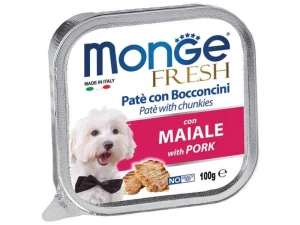 MONGE Fresh Adult Pork 100g kúsky s bravčovým mäsom v paštéte