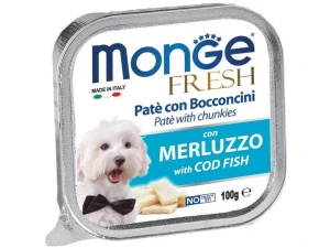 MONGE Fresh Adult Cod 100g kúsky s treskou v paštéte