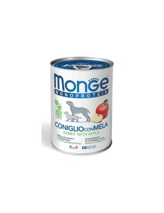 MONGE Monoprotein Fruits Adult Rabbit 400g paštéta 100% králik s jablkom pre dospelých psov