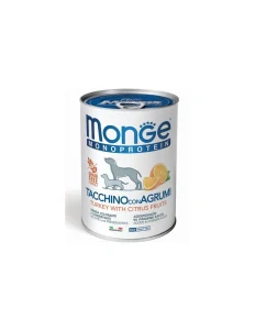 MONGE Monoprotein Fruits Adult Turkey 400g paštéta 100% morka s citrusovými plodmi pre dospelých psov