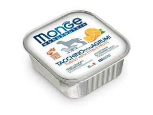 MONGE Monoprotein Fruits Adult Turkey 150g paštéta 100% morka s citrusovými plodmi pre dospelých psov