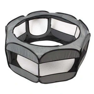 DUVO+ Skladacia ohrádka pre domáce zvieratá L-120x45x51cm sivá