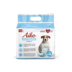 AIKO Soft Diapers S-M 30-46cm 12ks plienkové nohavičky pre psov samcov malých a stredných plemien