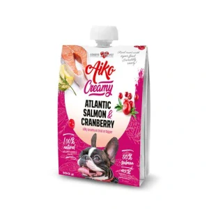 AIKO CREAMY Atlantic Salmon & Cranberry 100g mäsový krém atlantický losos s brusnicami pre psov