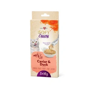 SOFY Creamy Caviar & Duck 5x10g mäsový krém s kačicou a kaviarom pre mačky