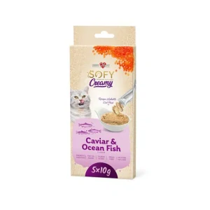 SOFY Creamy Caviar & Ocean Fish 5x10g mäsový krém s morskými rybami a kaviarom pre mačky