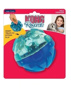 Hračka Kong Dog Rewards Míč plniaci, modrá, guma termoplastická, L - priemer 10,5 cm