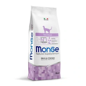 MONGE Natural Superpremium Sterilised 10kg suché krmivo s kuracím pre dospelé, sterilizované mačky